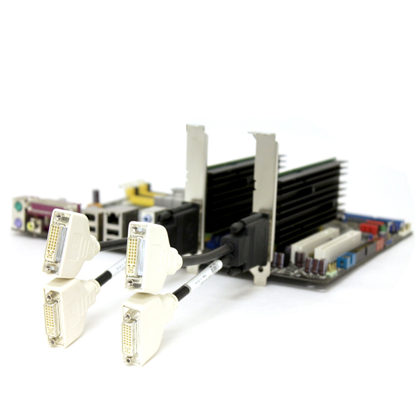 Quad Display Nvidia Video Card Set for 4 Monitor DVI Support