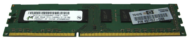 Micron 2GB PC3-10600 DDR3 10600 Desktop Memory RAM 497157-D88