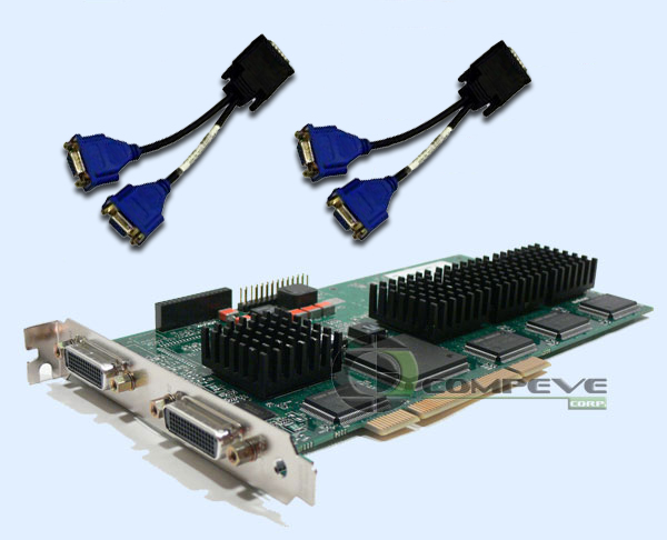 Included 2 Dual VGA cables (for 4 monitor applications)