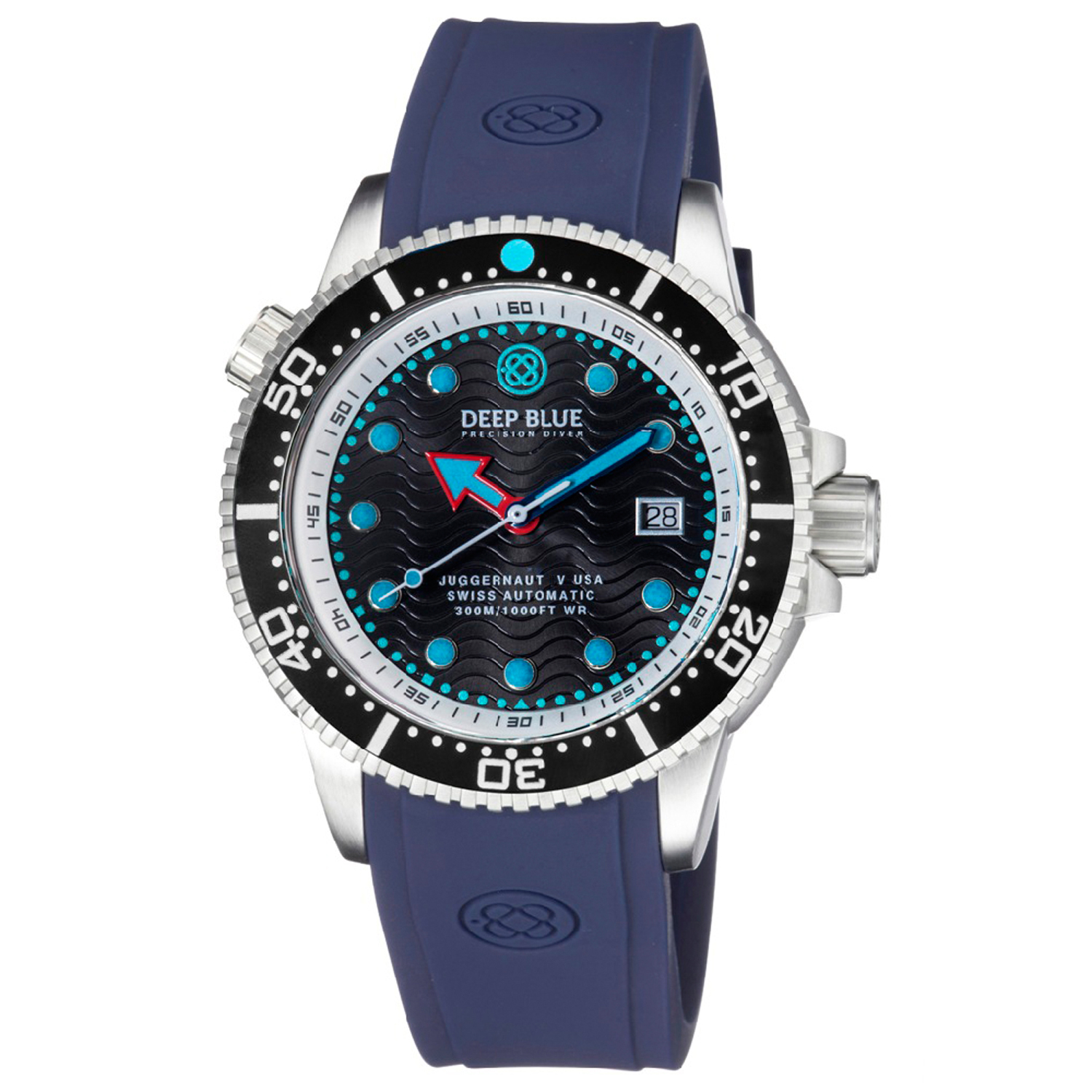 Deep Blue Juggernaut V USA Automatic Men s Diver Watch Black Bezel