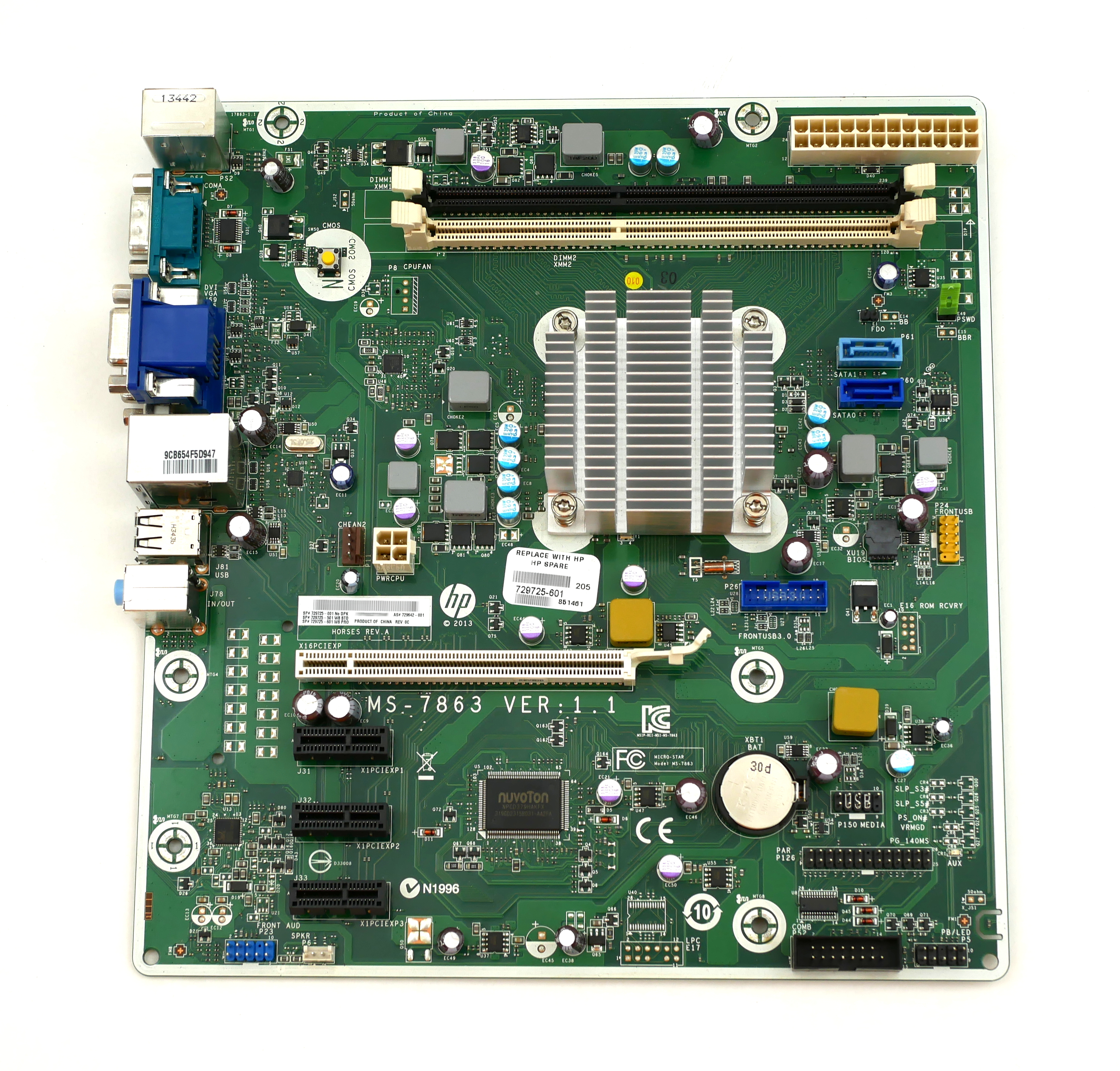 HP ProDesk 405 Gen1 Motherboard MS-7863 729642-001 729642-001 - Click Image to Close