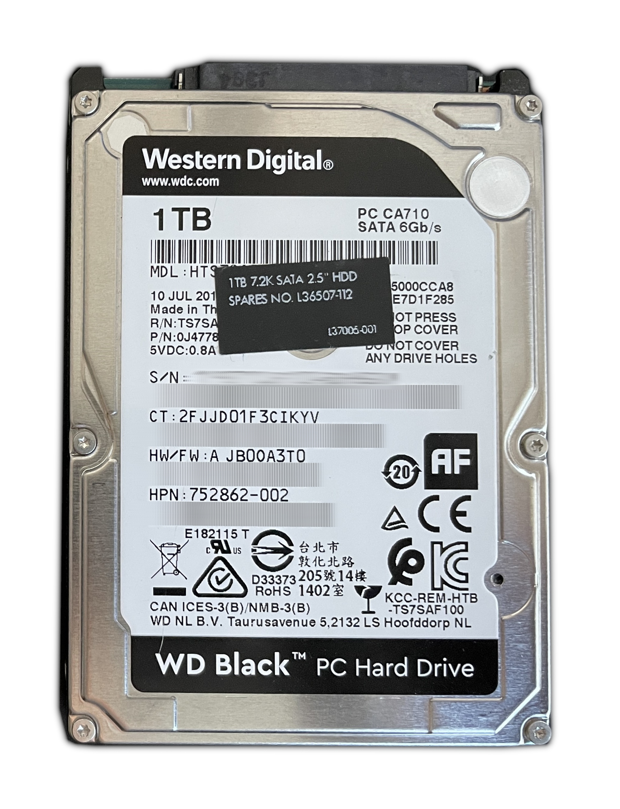 HP 1TB 7200RPM SATA 6.0GB/s 2.5" for Elitedesk 800 G4 752862-002 L36507-112