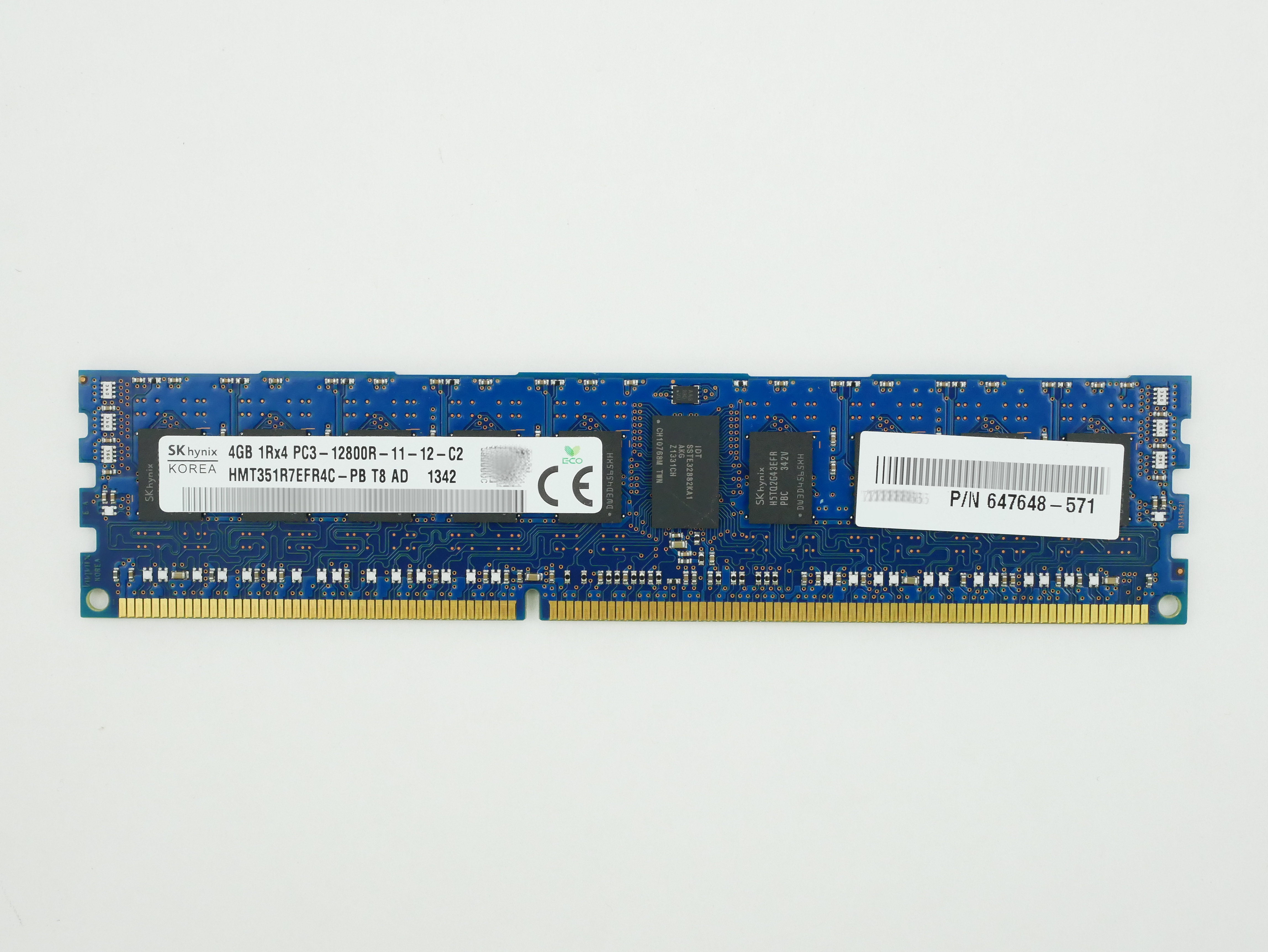 HP Hynix 4GB PC3-12800R DDR3-1600MHz ECC Registered HMT351R7EFR4C-PB 647648-571