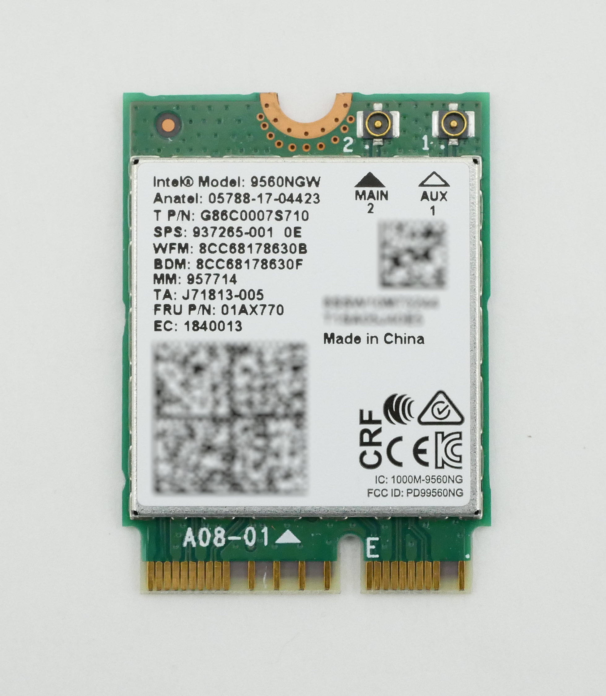 HP Intel 9560NGW Wireless-AC WiFi Card G86C0007S810 937263-001 01AX768