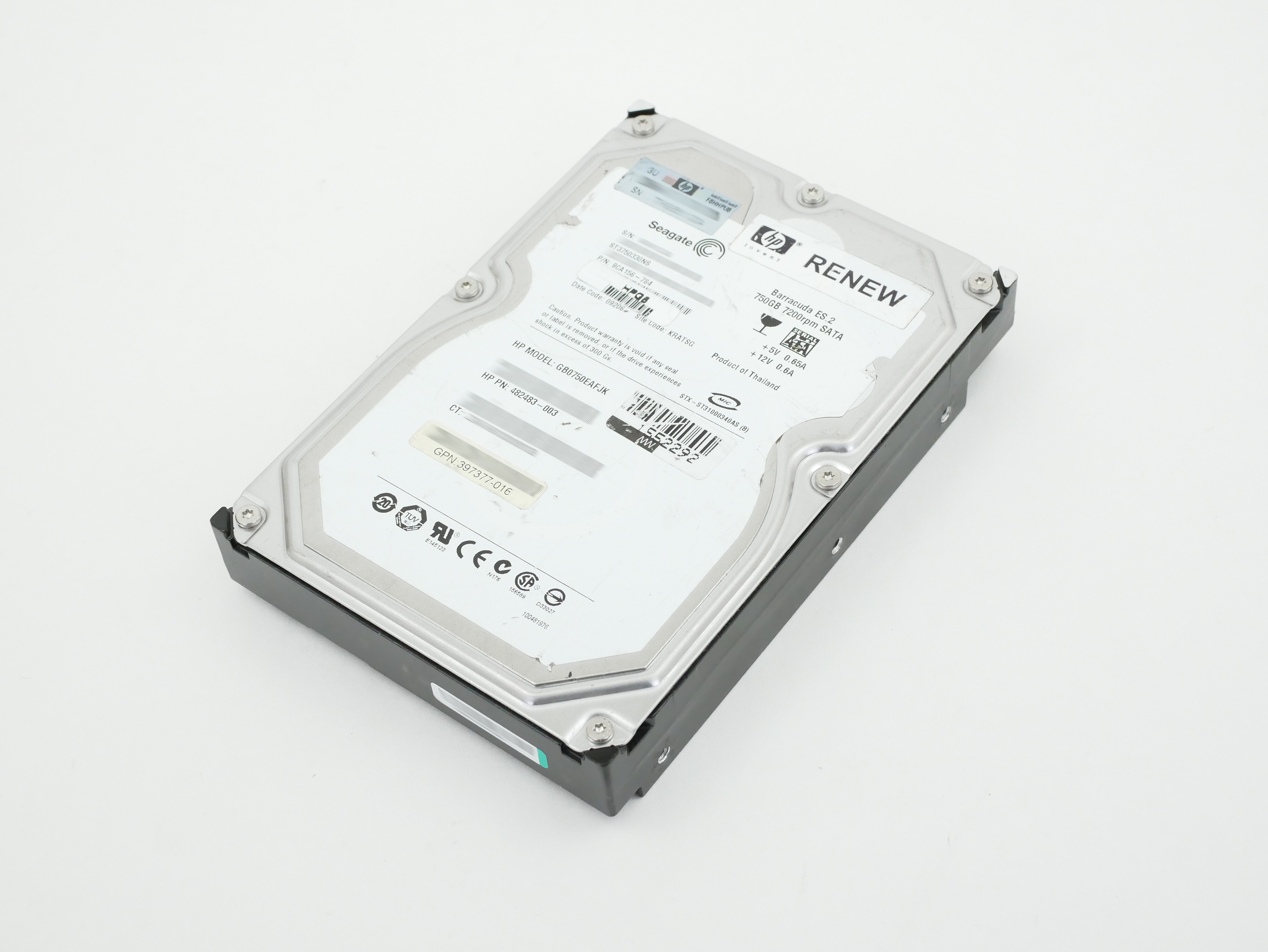 HP Seagate 750GB 7200 RPM SATA 3.0GB/s 3.5" ST3750330NS 9CA156-784 482483-003