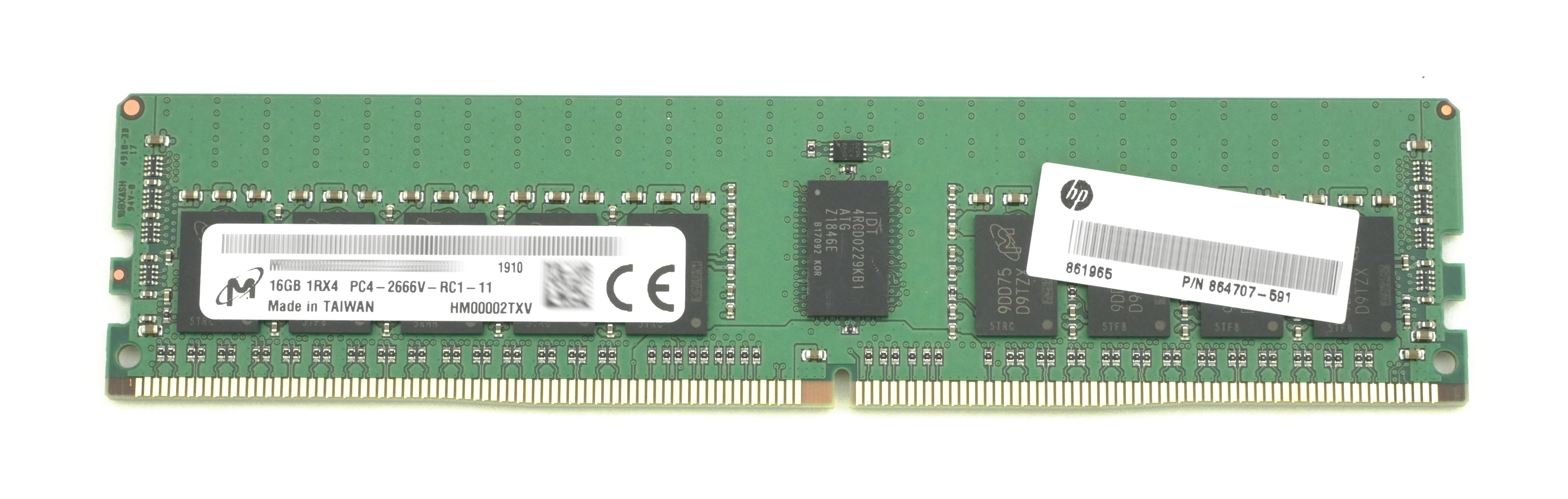 HP 16GB DDR4-2666V-R PC4-21300 288pin 1.2V Ecc Reg 864707-591 - Click Image to Close