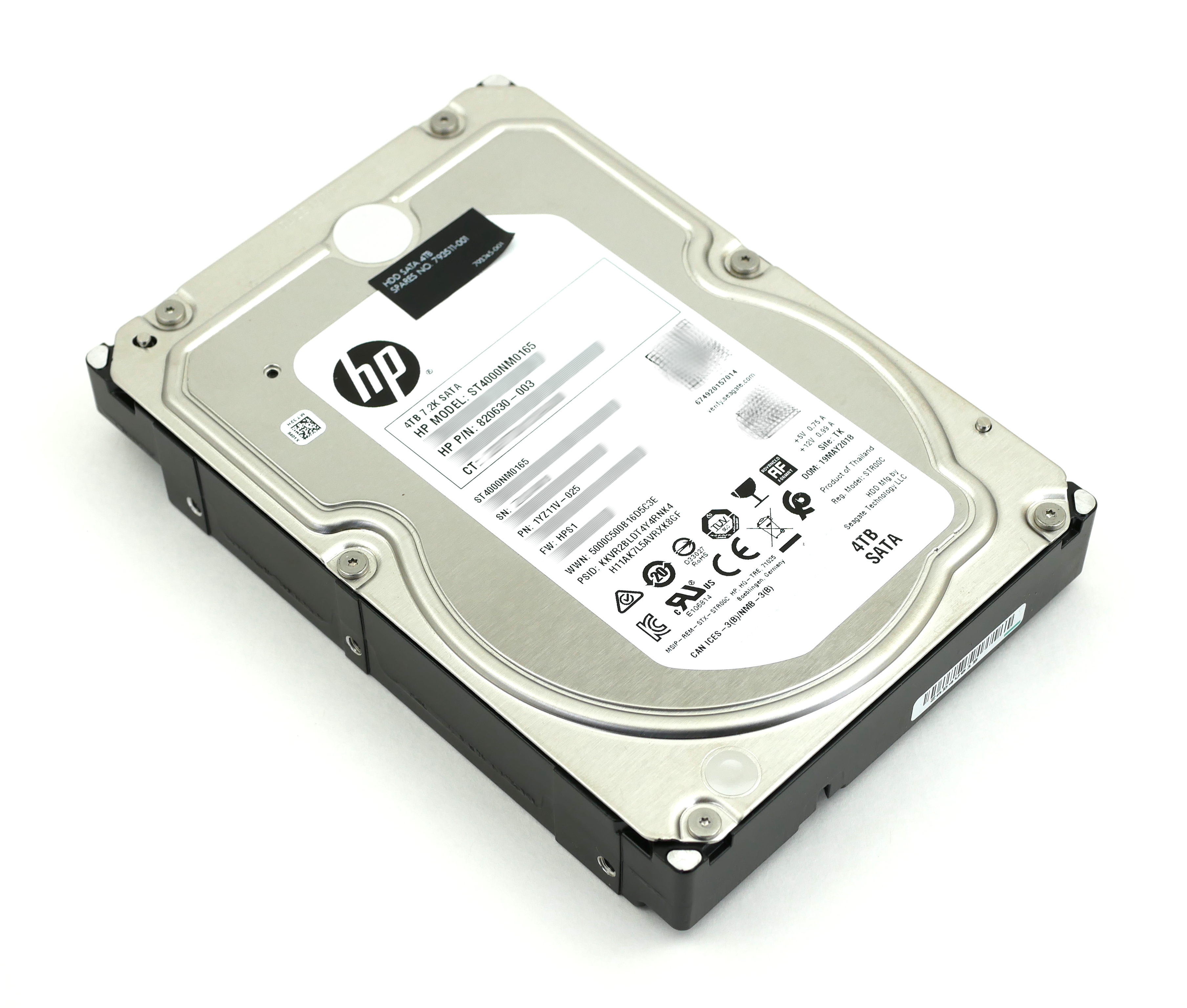 HP Seagate 4TB 7.2K SATA 6Gb/s ST4000NM0165 1YZ11V-025 820630-003 793511-001 - Click Image to Close