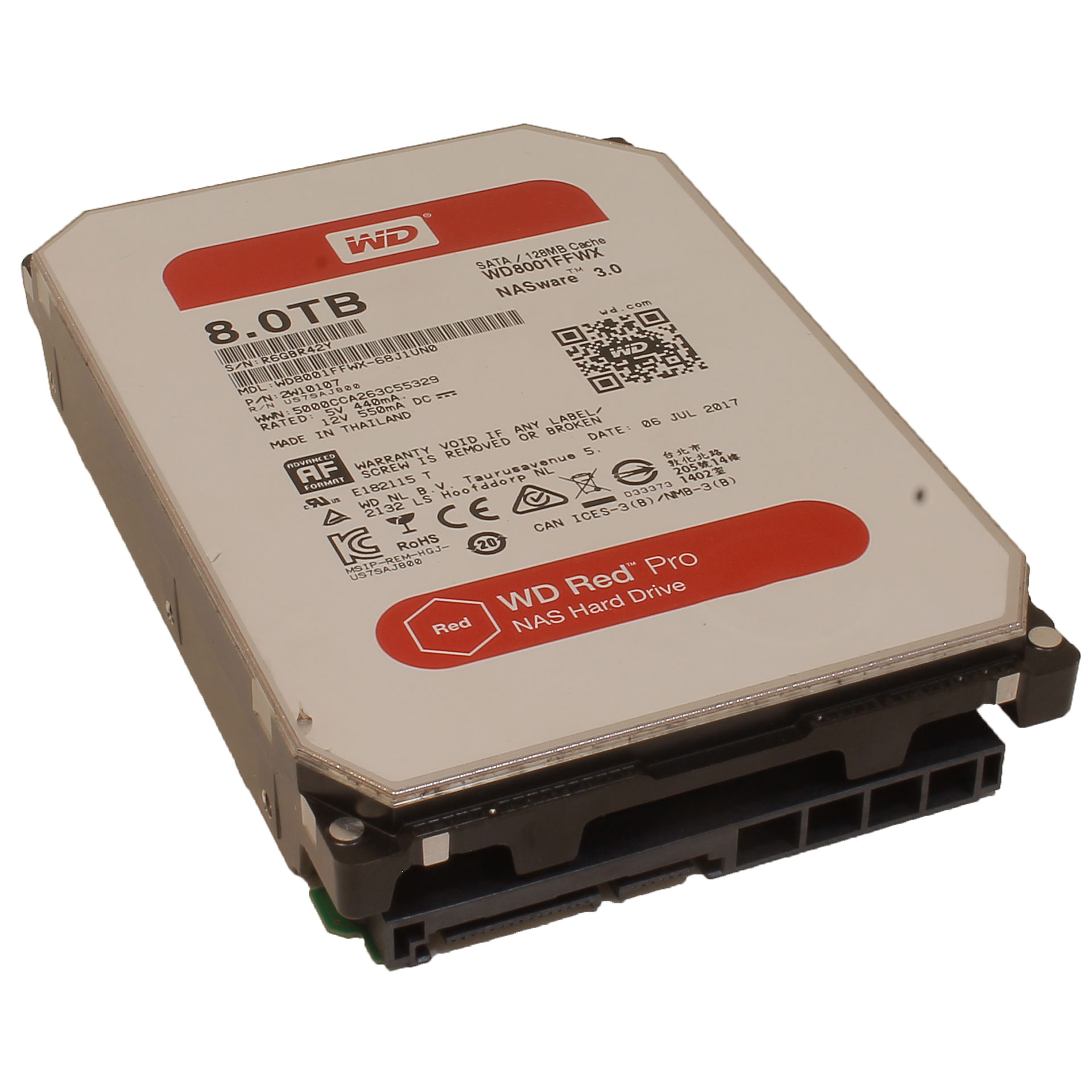 WD Red Pro 8TB NAS WD8001FFWX-68J1UN0 2W10 7200 RPM SATA 6Gb/s