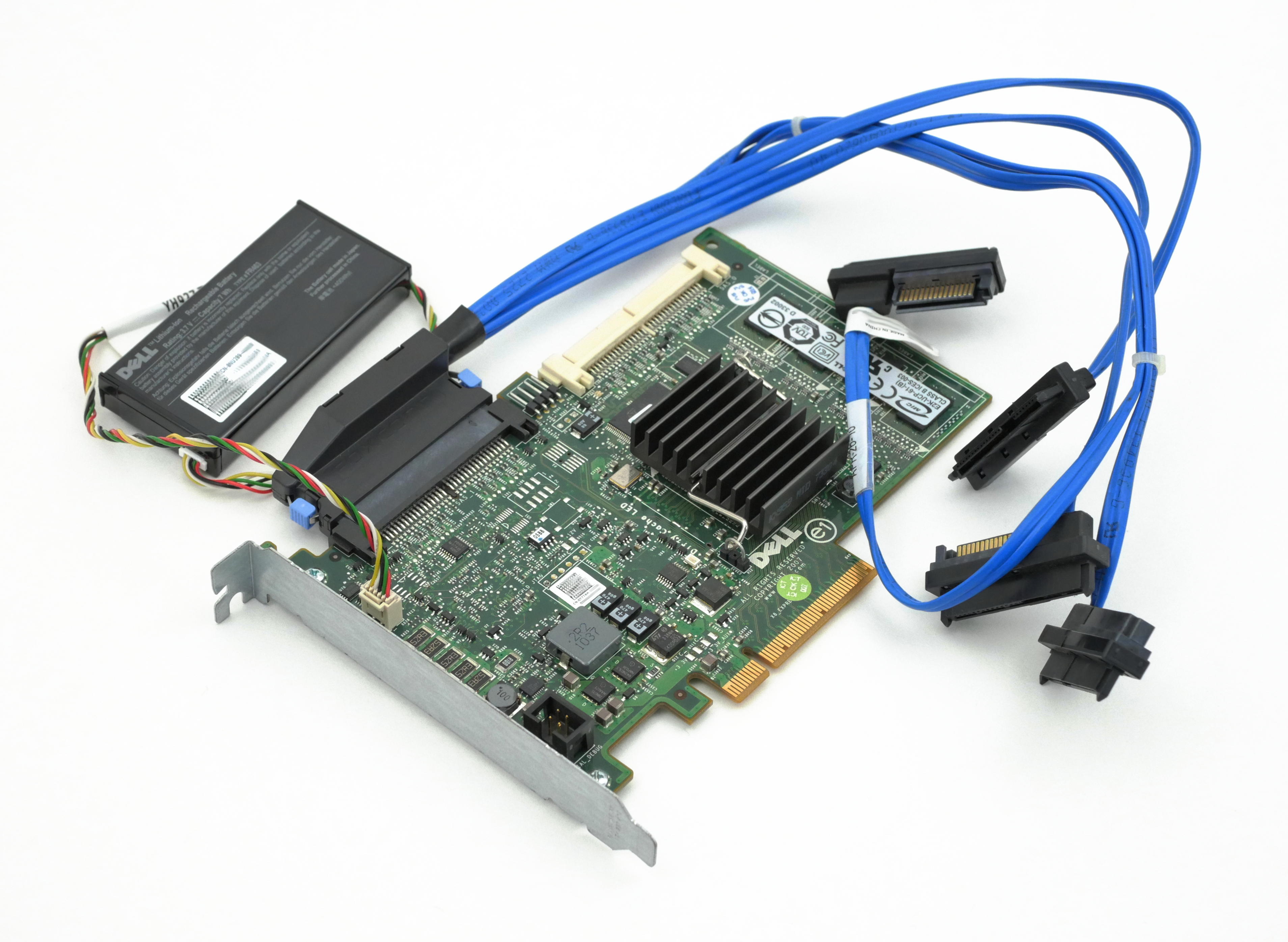 DELL PERC 6I SAS RAID Controller Card PCI-e PLUG-IN Battery Cable T774H - Click Image to Close