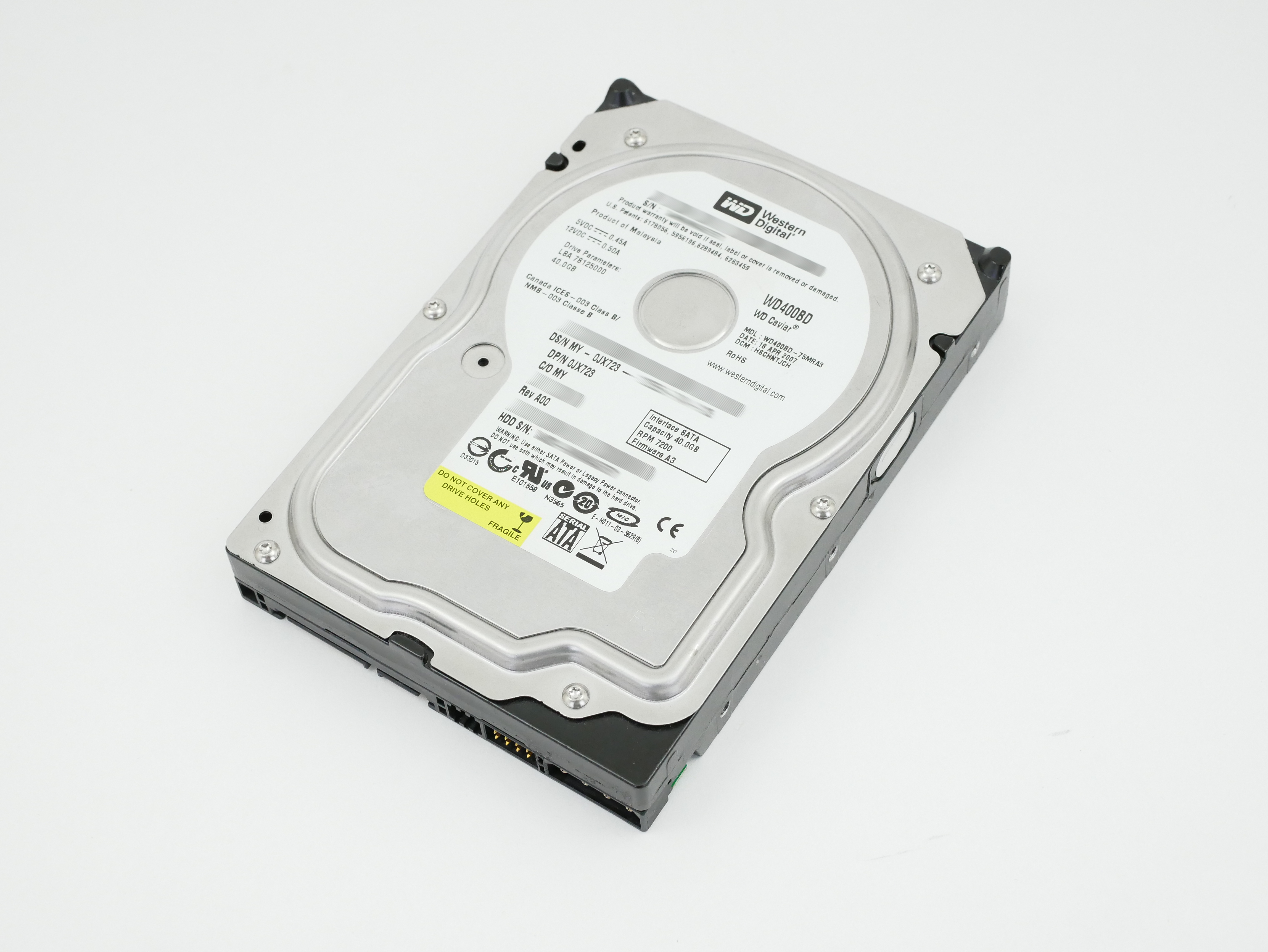 Dell WD 40GB HDD 7.2K RPM SATA 3.5" WD400BD JX723