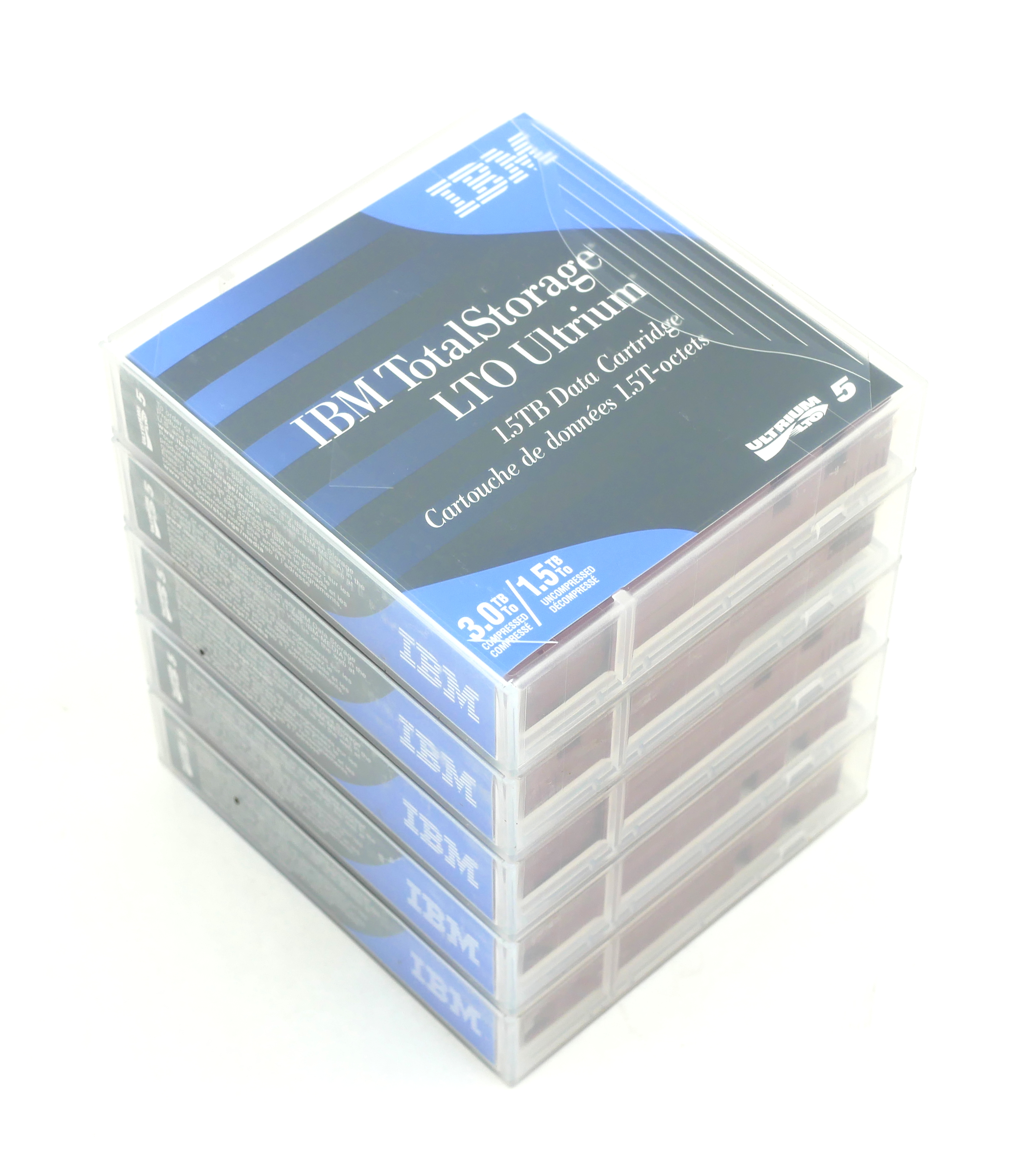 (5 Pack) IBM LTO Ultrium 5 Data Tape Cartridge 1.5TB / 3.0TB 46X1290 - Click Image to Close