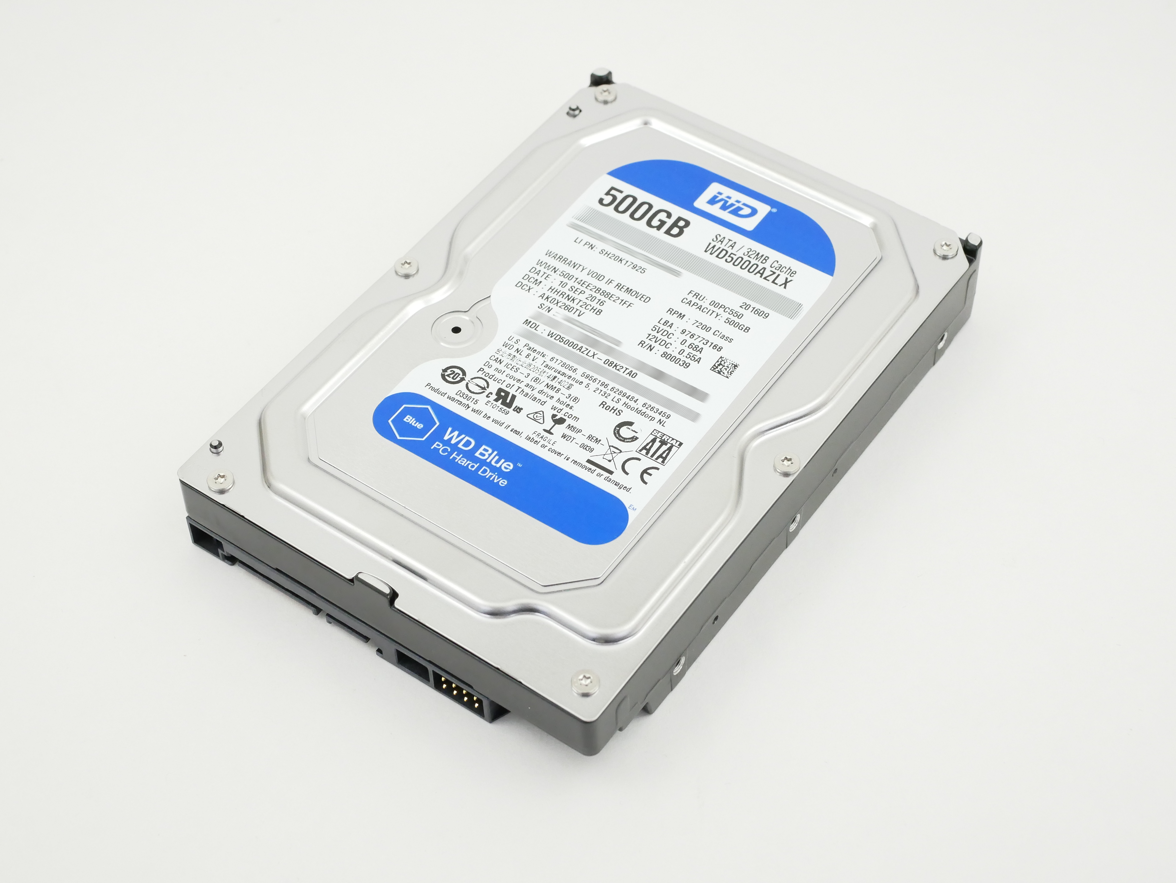 IBM WD 500GB HDD 7200 RPM SATA 3.5" 32MB Cache WD5000AZLX-08K2TA0 00PC550