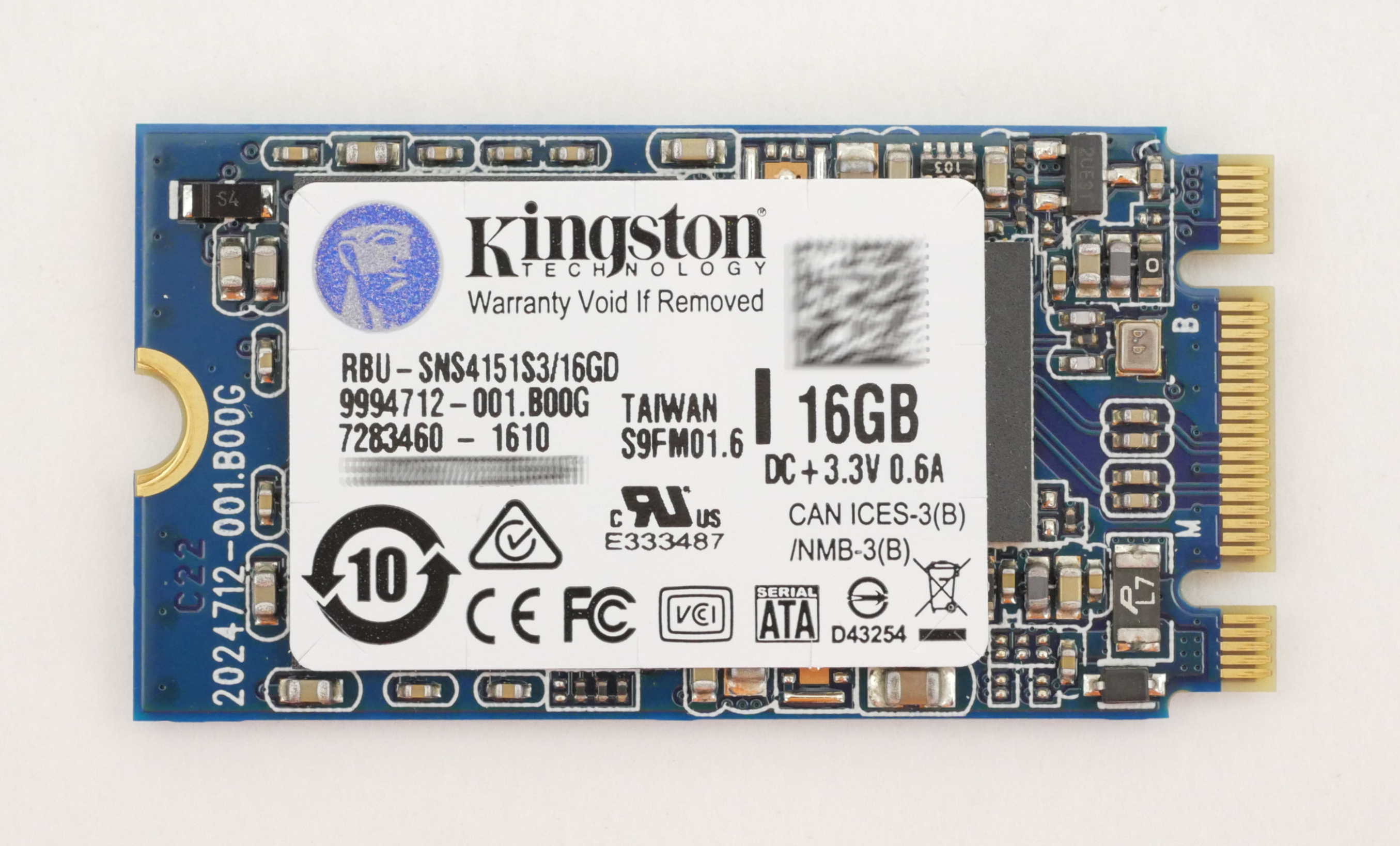 Kingston 16GB RBU-SNS4151S3/16GB SSD M.2 2242 For Chromebook - Click Image to Close