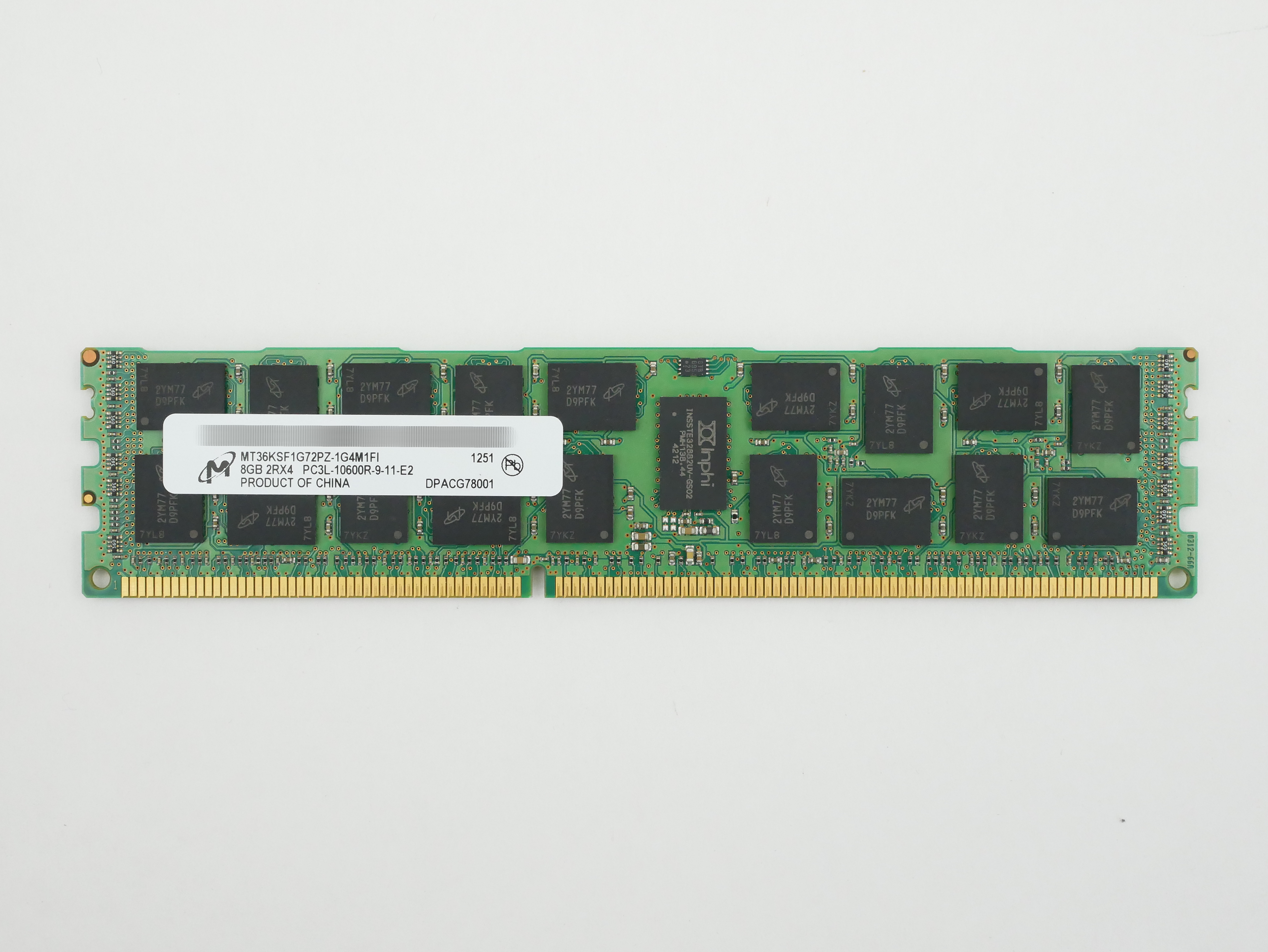 Micron 8GB PC3-10600R DDR3-1333MHz 1.35V 240-Pin MT36KSF1G72PZ-1G4M1