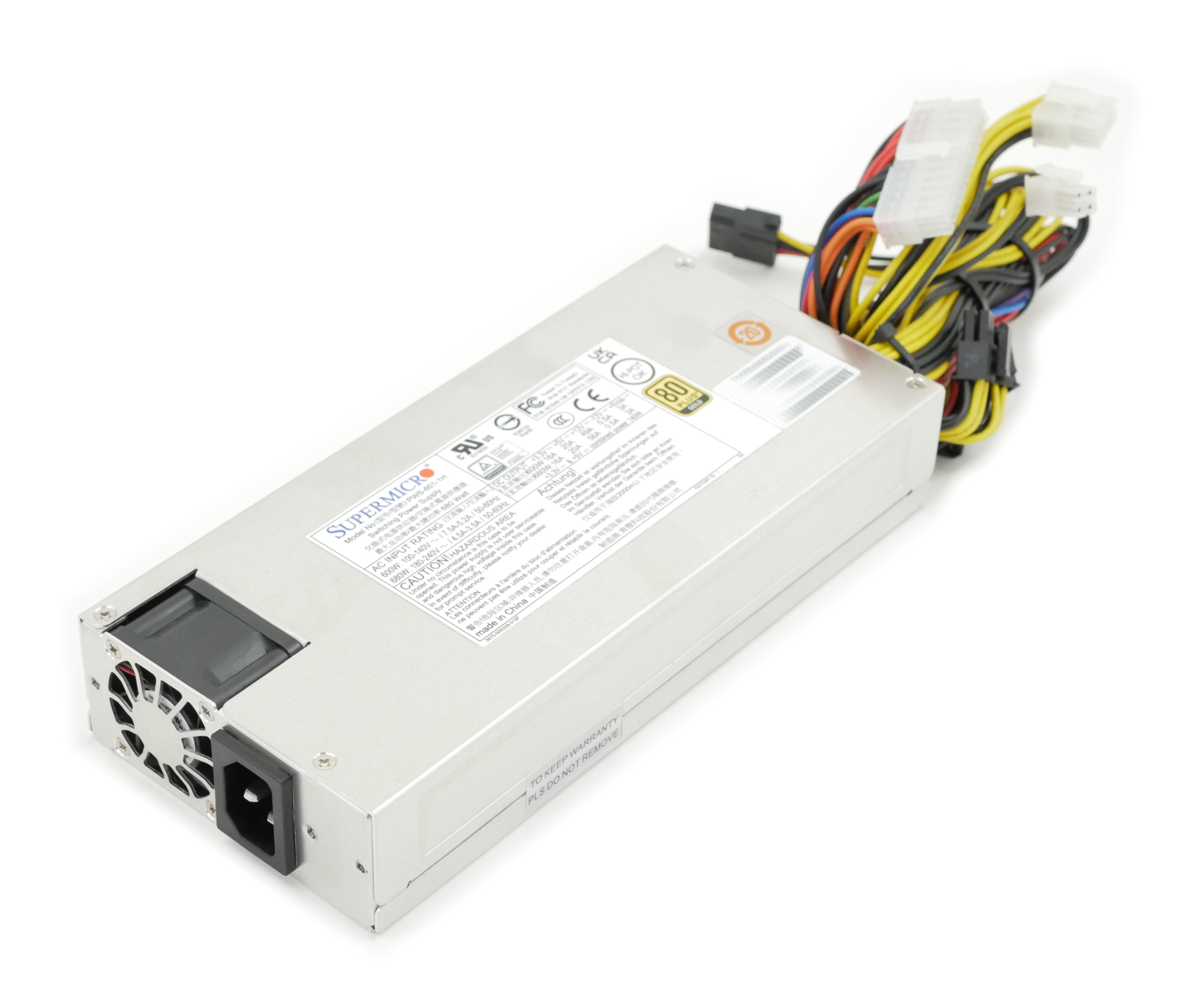 Supermicro Switching PSU PWS-601-1H 680W 100-240V 4.5A-3.5A 50-60Hz 80 Plus Gold