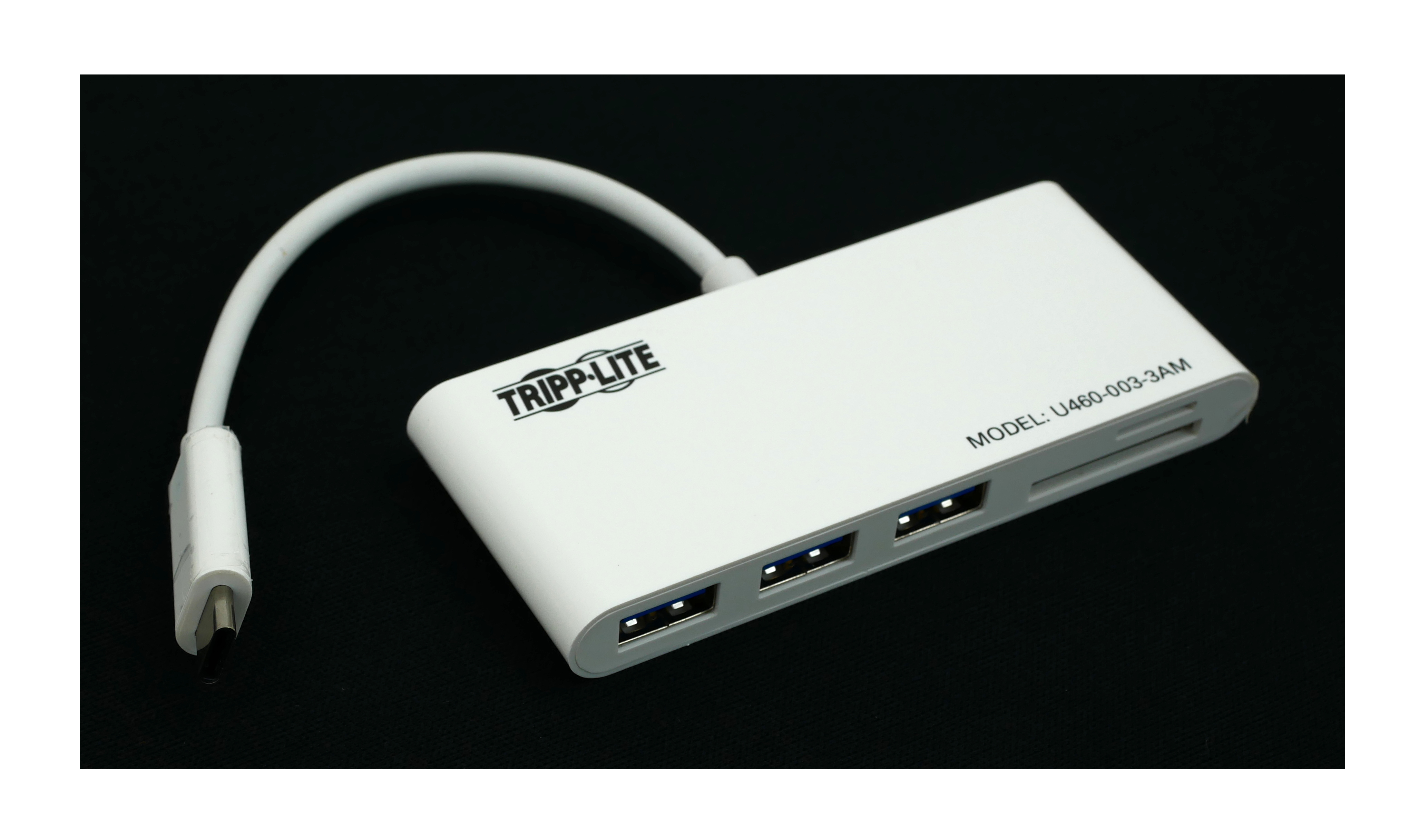 Tripp Lite USB 3.1 G1 USB-C to USB-A Hub with Memory Card Reader U460-003-3AM - Click Image to Close