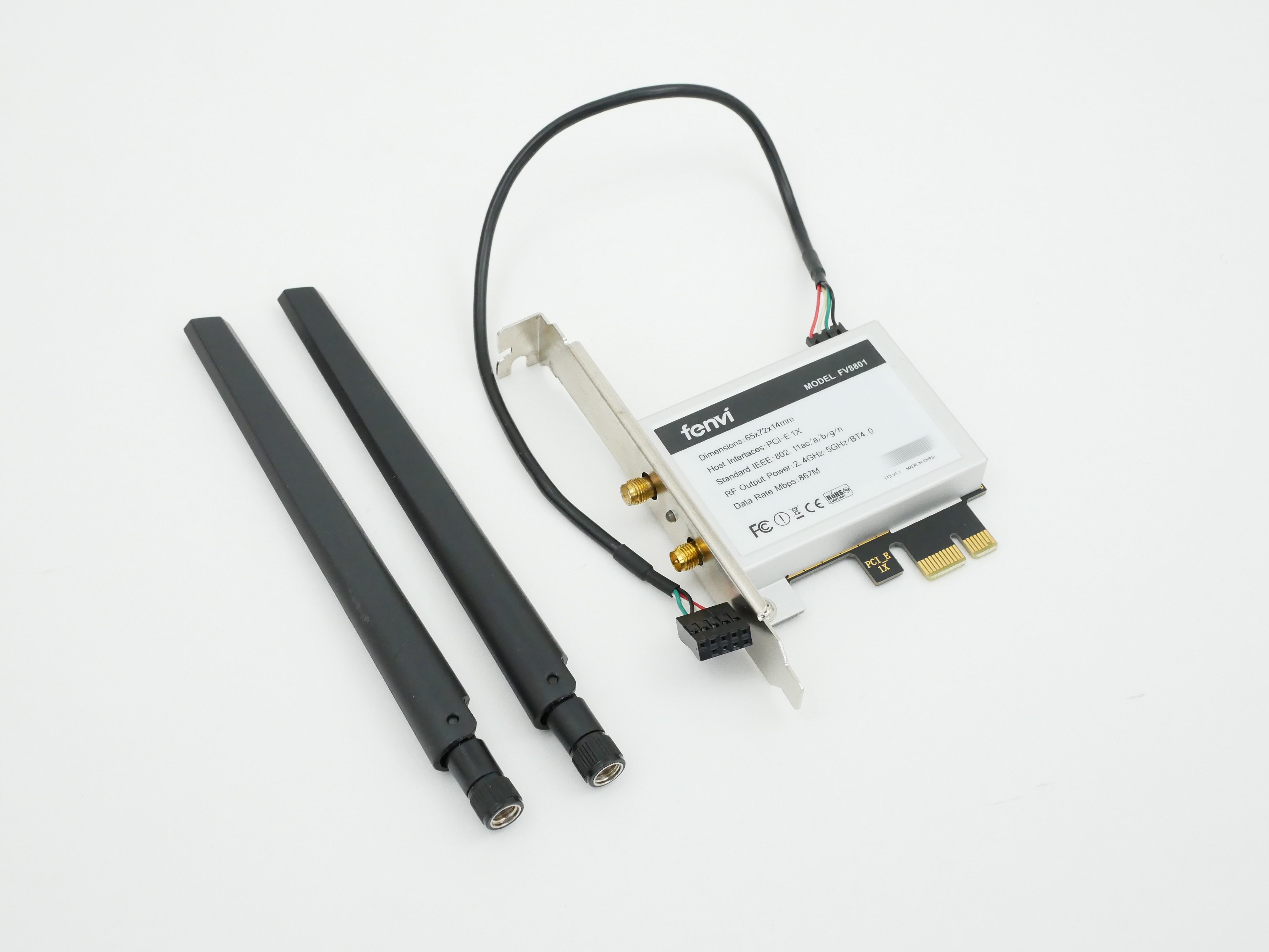 Fenvi FV8801 Desktop AC1200 Wireless WiFi Adapter PCI-E x1 2x Antennas