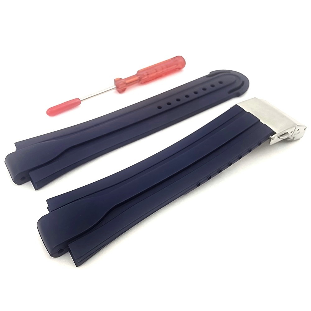 Chronotiempo Blue Silicone Rubber Watch Band Strap Oris Aquis 7653 24mm 12mm