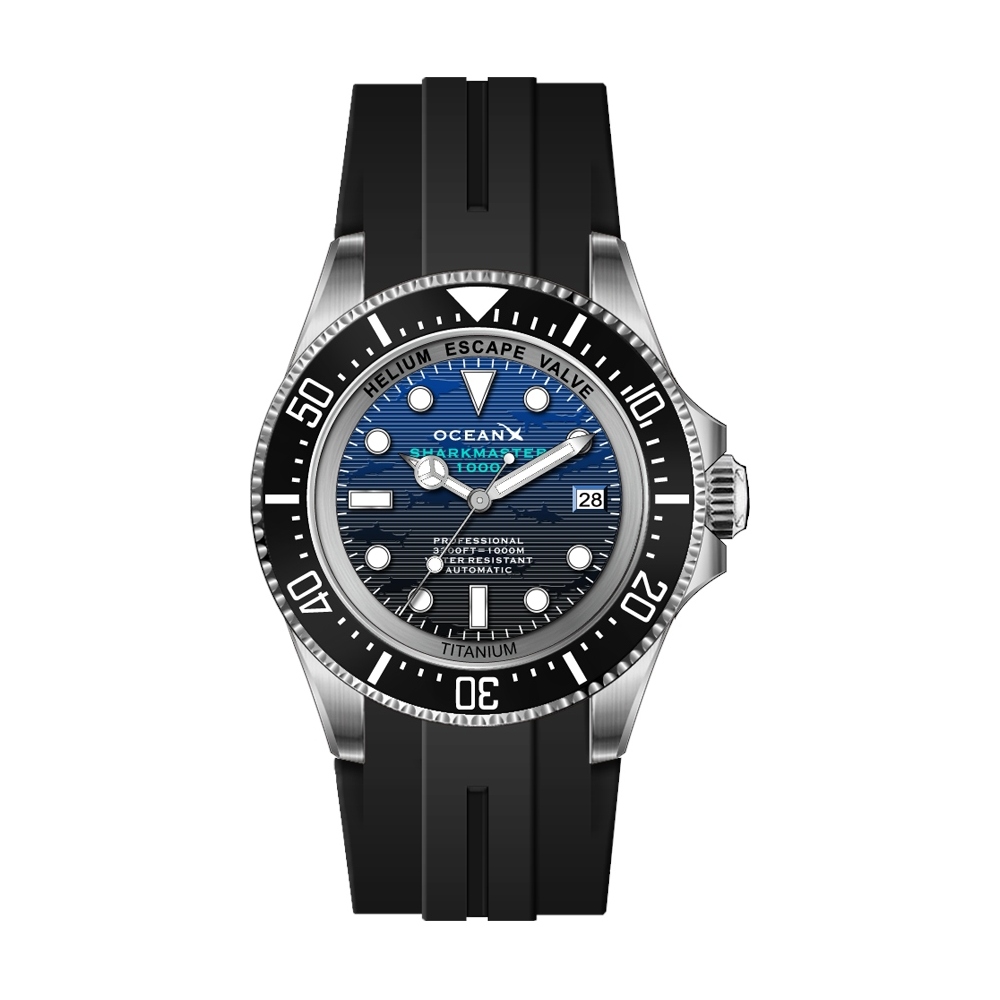 OceanX Sharkmaster 1000 Titanium 44mm Automatic Mens Diver Watch SMTi1022 Limited Edition