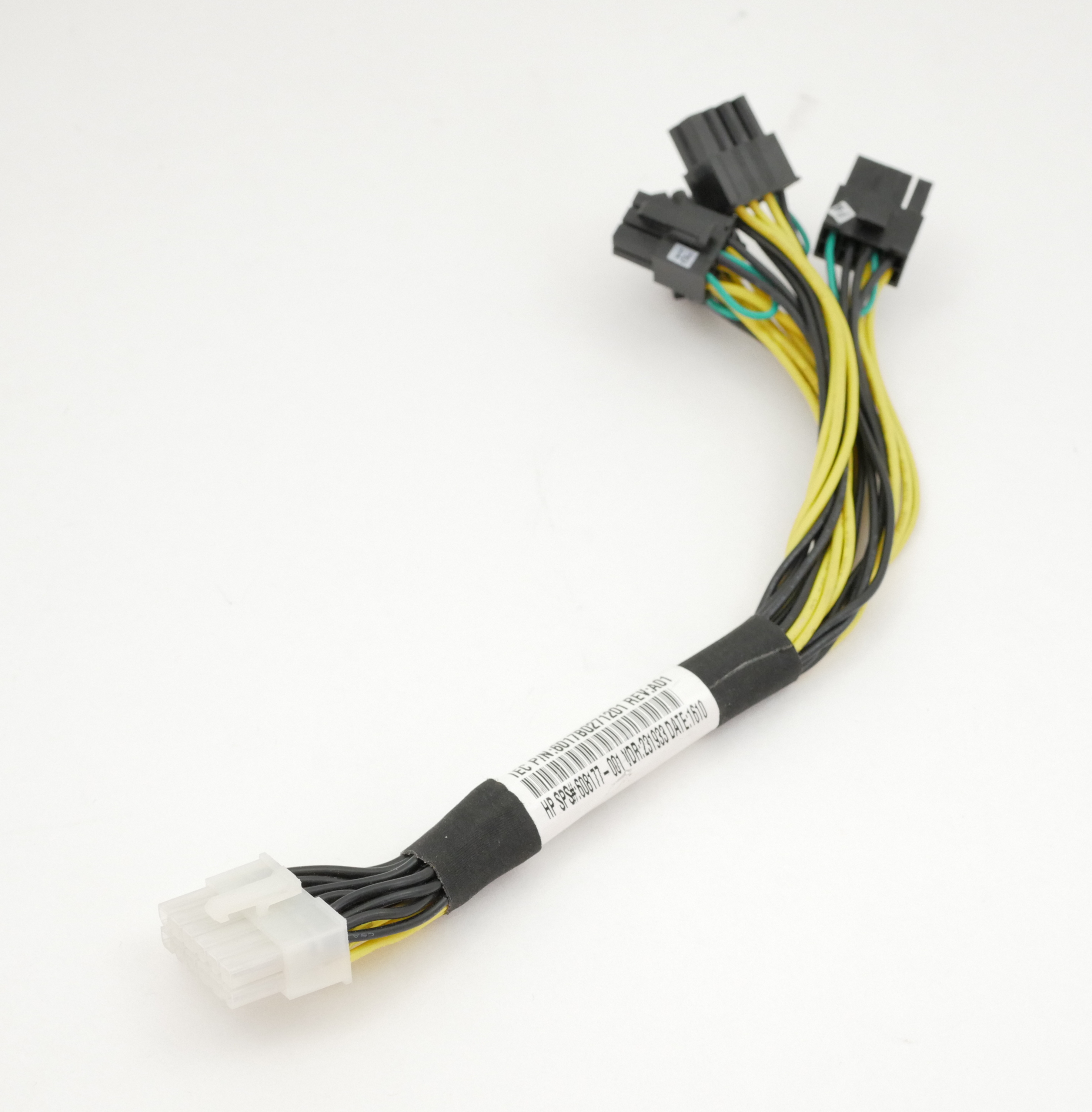HP GPU Power Cable 9" 12pin to 2x8pin & 2x6pin 598869-001 608177-001
