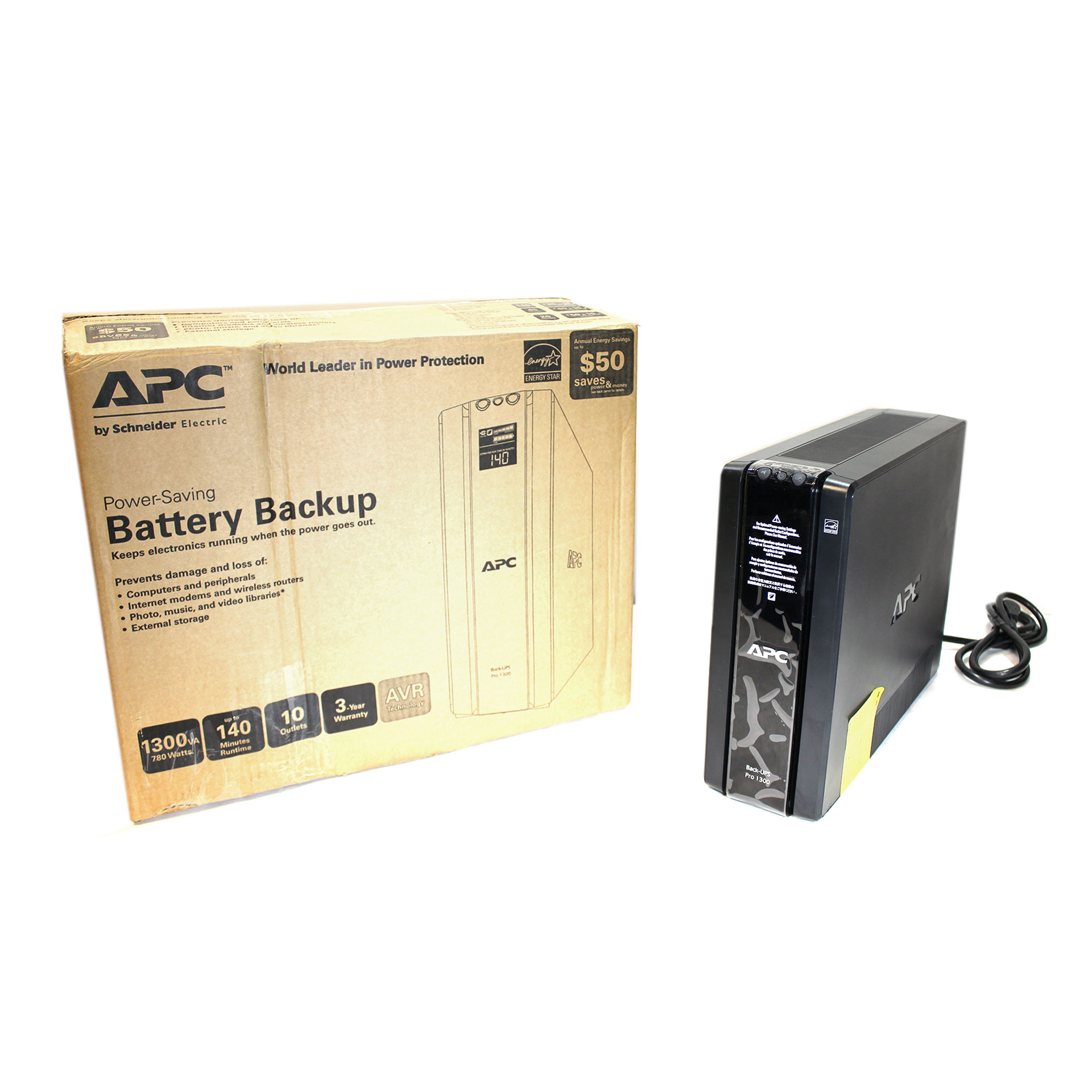 Schneider APC Power-Saving Back-UPS Pro 1300 BR1300G - Click Image to Close