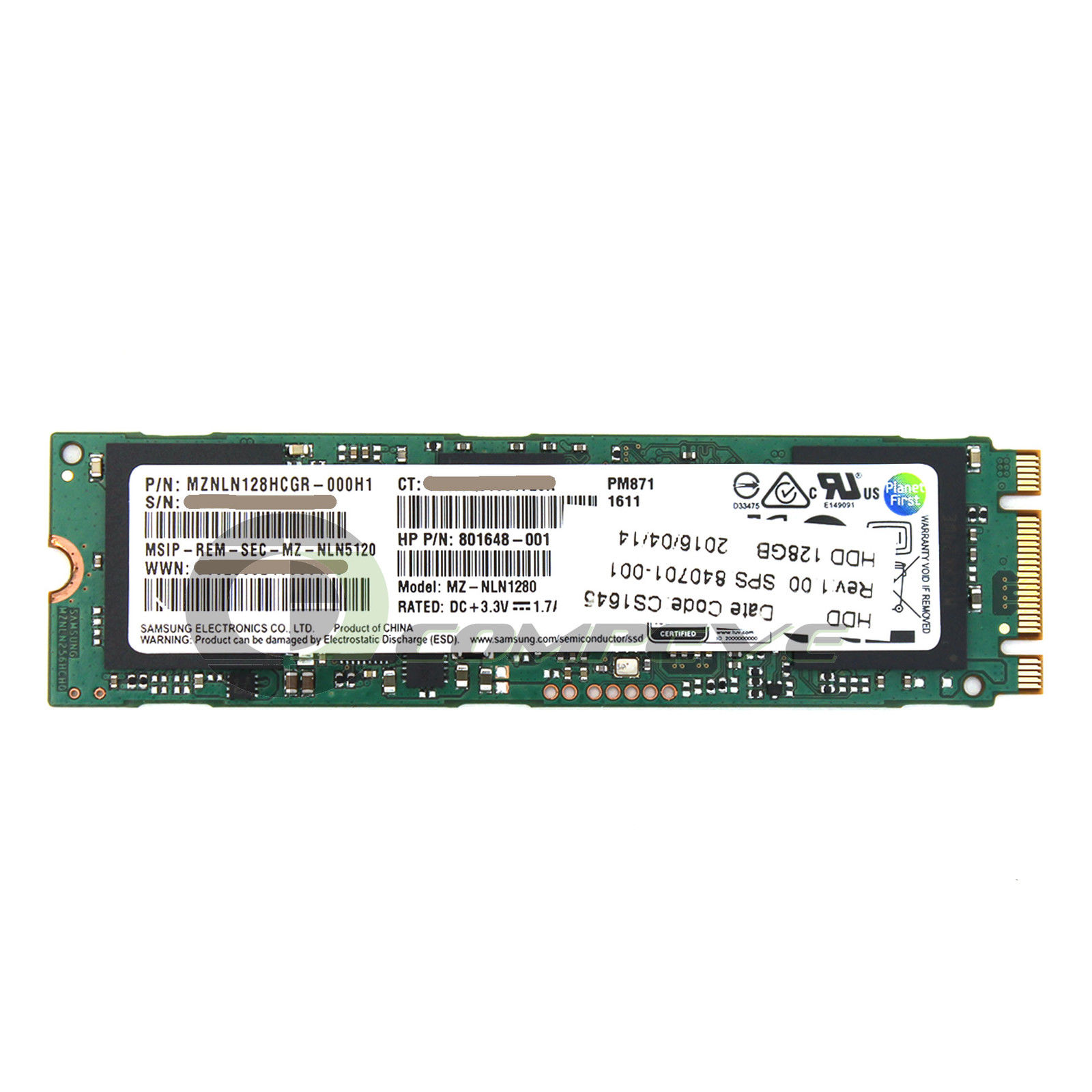 Samsung HP 128GB MZ-NLN128 M.2 6Gbps SSD 801648-001 840701-001 [MZ-NLN128] - $85.80 : Professional Monitor Graphics Card Experts